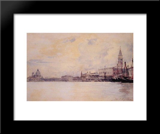 The Entrance To The Grand Canal, Venice 20x24 Black Modern Wood Framed Art Print Poster by Sargent, John Singer
