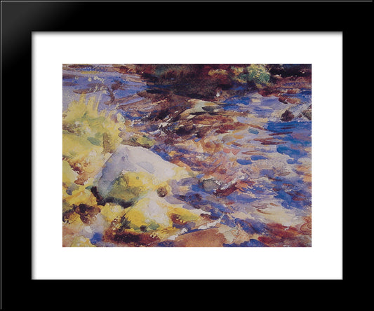 Reflections Rocks And Water 20x24 Black Modern Wood Framed Art Print Poster by Sargent, John Singer