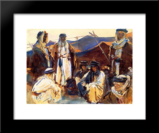 Bedouin Camp 20x24 Black Modern Wood Framed Art Print Poster by Sargent, John Singer