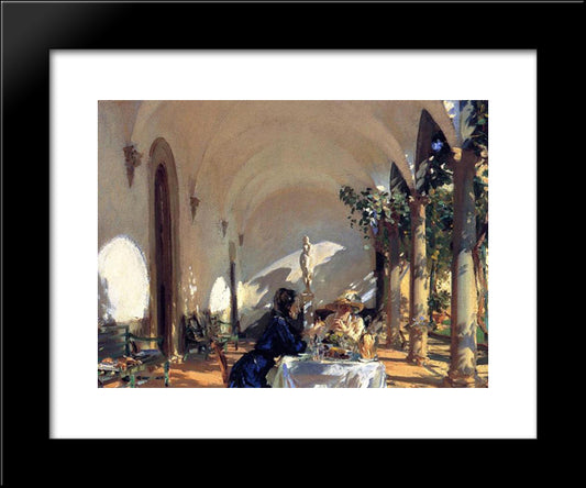 Breakfast In The Loggia 20x24 Black Modern Wood Framed Art Print Poster by Sargent, John Singer