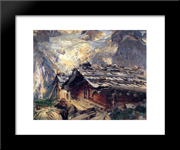 Brenva Glacier 20x24 Black Modern Wood Framed Art Print Poster by Sargent, John Singer