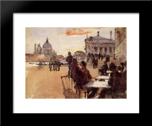 Cafe On The Riva Degli Schiavoni 20x24 Black Modern Wood Framed Art Print Poster by Sargent, John Singer