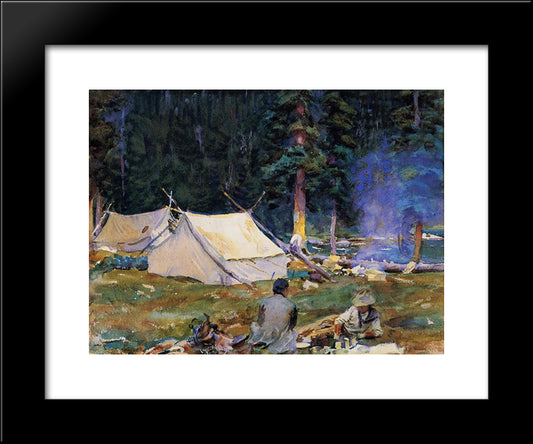 Camping At Lake O'Hara 20x24 Black Modern Wood Framed Art Print Poster by Sargent, John Singer