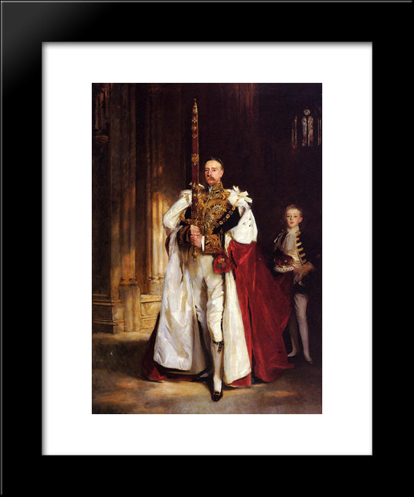 Charles Stewart, Sixth Marquess Of Londonderry, Carrying The Great Sword Of State At The Coronat 20x24 Black Modern Wood Framed Art Print Poster by Sargent, John Singer