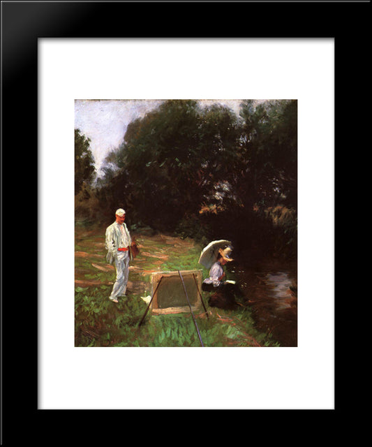 Dennis Miller Bunker Painting At Calcot 20x24 Black Modern Wood Framed Art Print Poster by Sargent, John Singer