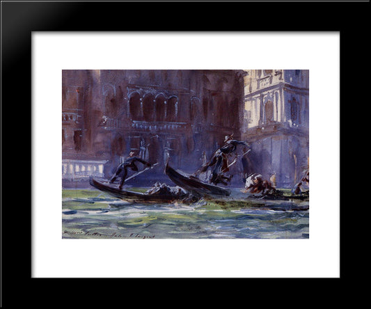 Festa Della Regatta 20x24 Black Modern Wood Framed Art Print Poster by Sargent, John Singer