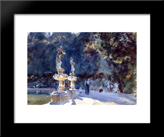 Florence: Fountain, Boboli Gardens 20x24 Black Modern Wood Framed Art Print Poster by Sargent, John Singer