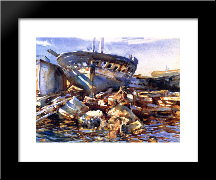 Flotsam And Jetsam 20x24 Black Modern Wood Framed Art Print Poster by Sargent, John Singer