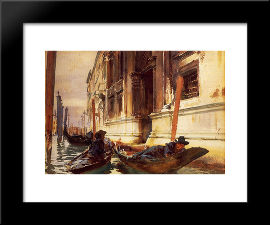 Gondoliers'S Siesta 20x24 Black Modern Wood Framed Art Print Poster by Sargent, John Singer