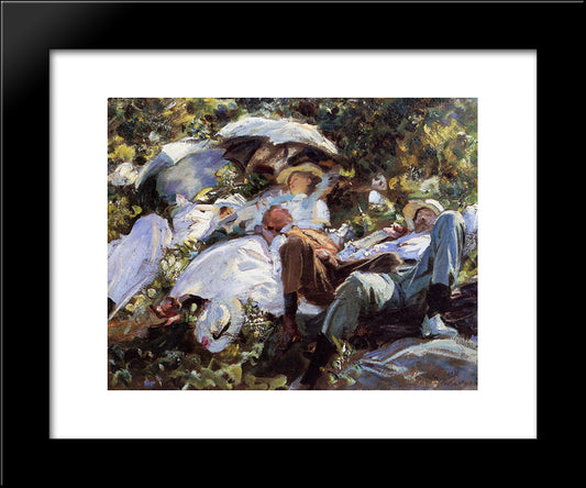 Group With Parasols 20x24 Black Modern Wood Framed Art Print Poster by Sargent, John Singer