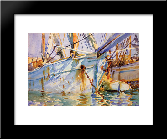 In A Levantine Port 20x24 Black Modern Wood Framed Art Print Poster by Sargent, John Singer