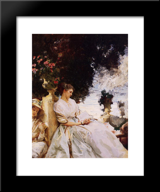 In The Garden, Corfu 20x24 Black Modern Wood Framed Art Print Poster by Sargent, John Singer