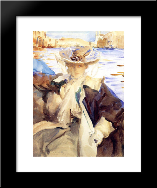 Jane De Glehn In A Gondola 20x24 Black Modern Wood Framed Art Print Poster by Sargent, John Singer