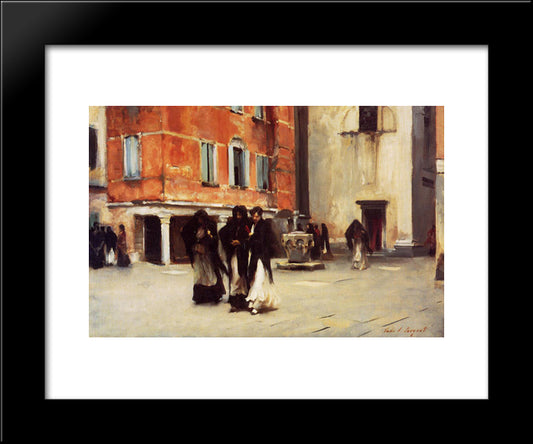 Leaving Church, Campo San Canciano, Venice 20x24 Black Modern Wood Framed Art Print Poster by Sargent, John Singer