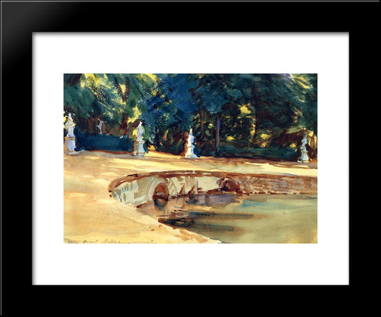 Pool In The Garden Of La Granja 20x24 Black Modern Wood Framed Art Print Poster by Sargent, John Singer