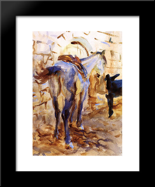 Saddle Horse, Palestine 20x24 Black Modern Wood Framed Art Print Poster by Sargent, John Singer