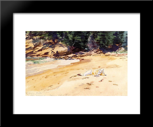 Sand Beach, Schooner Head, Maine 20x24 Black Modern Wood Framed Art Print Poster by Sargent, John Singer