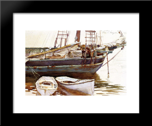 Schooner, Catherine, Somesville, Maine 20x24 Black Modern Wood Framed Art Print Poster by Sargent, John Singer