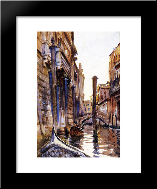 Side Canal In Venice 20x24 Black Modern Wood Framed Art Print Poster by Sargent, John Singer