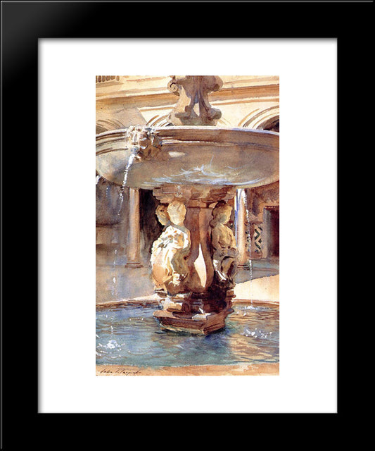 Spanish Fountain 20x24 Black Modern Wood Framed Art Print Poster by Sargent, John Singer