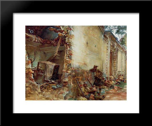 Street In Arras 20x24 Black Modern Wood Framed Art Print Poster by Sargent, John Singer