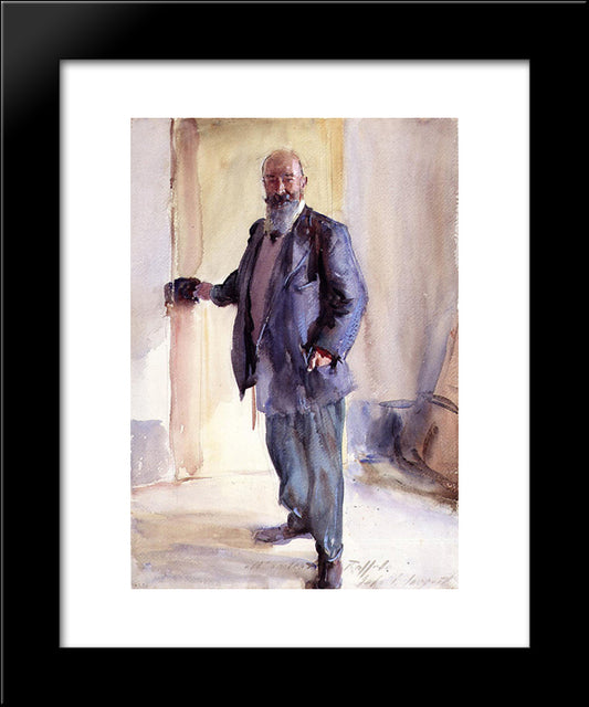 Portrait Of Ambrogio Raffele 20x24 Black Modern Wood Framed Art Print Poster by Sargent, John Singer