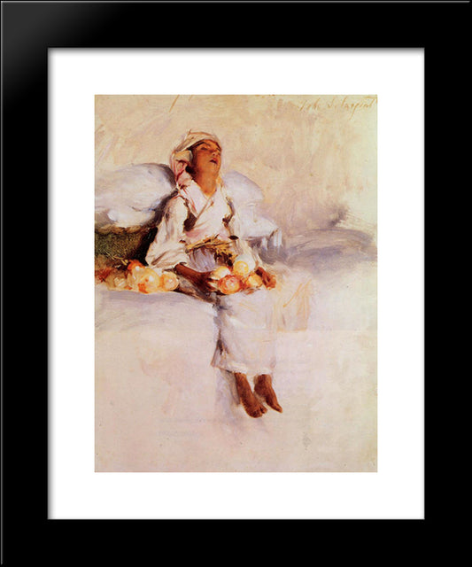 The Little Fruit Seller 20x24 Black Modern Wood Framed Art Print Poster by Sargent, John Singer