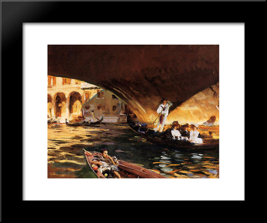 The Rialto (Grand Canal) 20x24 Black Modern Wood Framed Art Print Poster by Sargent, John Singer