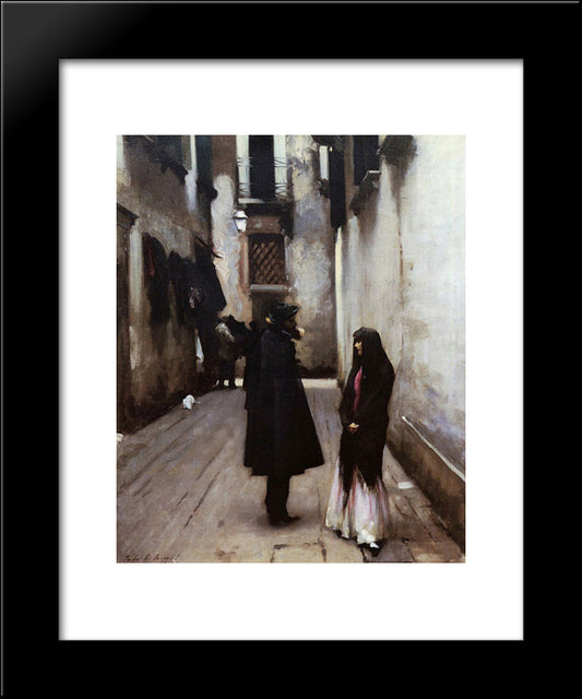 Venetian Street 20x24 Black Modern Wood Framed Art Print Poster by Sargent, John Singer