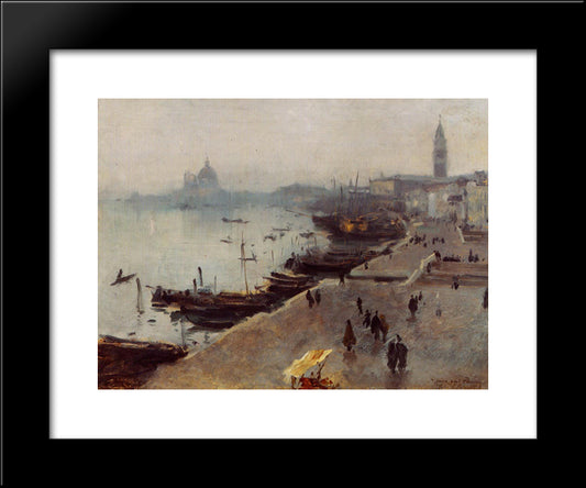 Venice In Gray Weather 20x24 Black Modern Wood Framed Art Print Poster by Sargent, John Singer