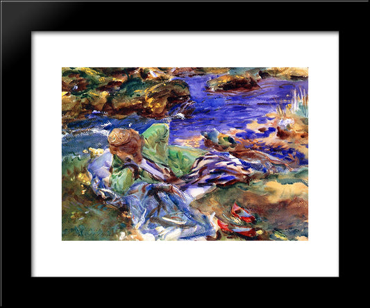Woman In A Turkish Costume 20x24 Black Modern Wood Framed Art Print Poster by Sargent, John Singer