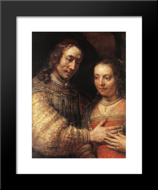 The Jewish Bride [Detail: 1] 20x24 Black Modern Wood Framed Art Print Poster by Rembrandt