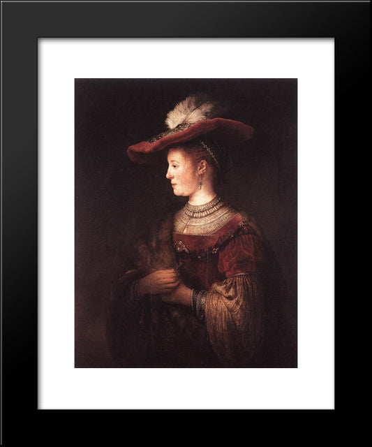 Saskia In Pompous Dress 20x24 Black Modern Wood Framed Art Print Poster by Rembrandt