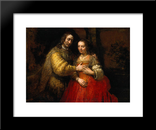 Portrait Of Two Figures From The Old Testament, Known As 'The Jewish Bride' 20x24 Black Modern Wood Framed Art Print Poster by Rembrandt