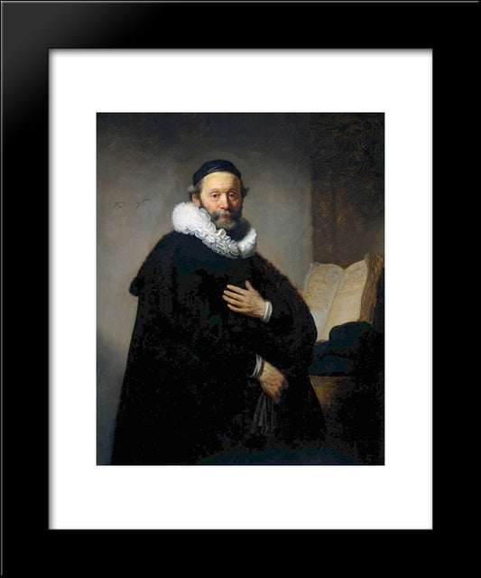 Johannes Wtenbogaert, Remonstrant Minister 20x24 Black Modern Wood Framed Art Print Poster by Rembrandt