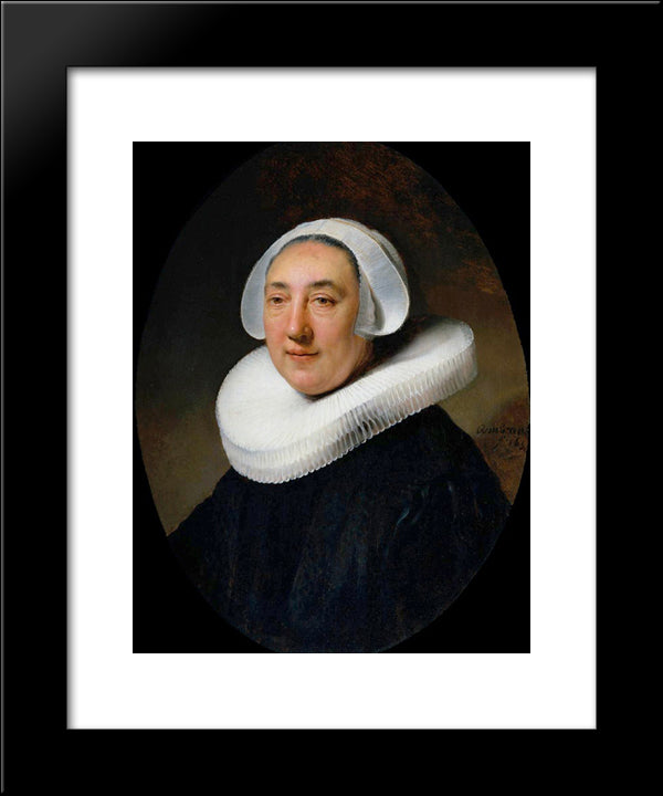 Portrait Of Haesje Van Cleyburgh 20x24 Black Modern Wood Framed Art Print Poster by Rembrandt