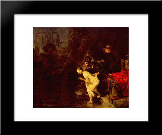 Susanna In The Bath 20x24 Black Modern Wood Framed Art Print Poster by Rembrandt