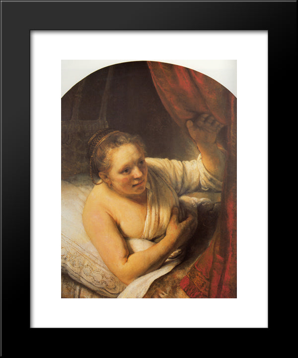 Sarah Waiting For Tobias 20x24 Black Modern Wood Framed Art Print Poster by Rembrandt