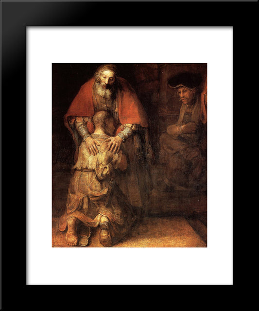 The Return Of The Prodigal Son [Detail] 20x24 Black Modern Wood Framed Art Print Poster by Rembrandt
