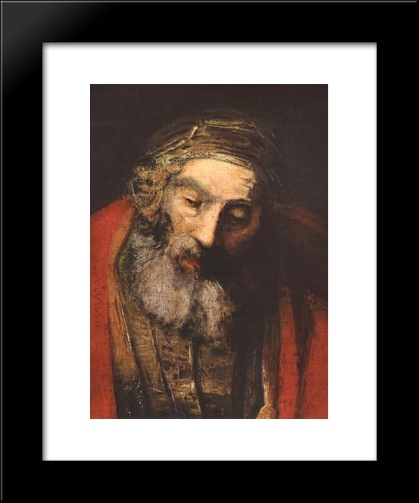 The Return Of The Prodigal Son [Detail] 20x24 Black Modern Wood Framed Art Print Poster by Rembrandt