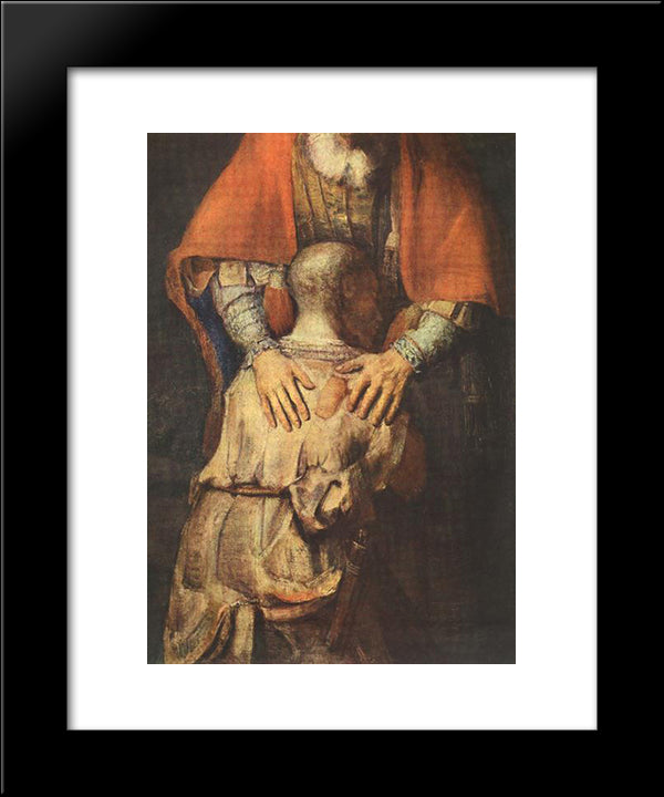 The Return Of The Prodigal Son [Detail] 20x24 Black Modern Wood Framed Art Print Poster by Rembrandt