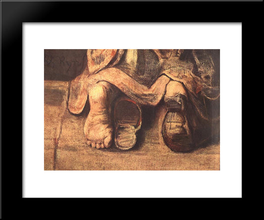 The Return Of The Prodigal Son [Detail] 20x24 Black Modern Wood Framed Art Print Poster by Rembrandt