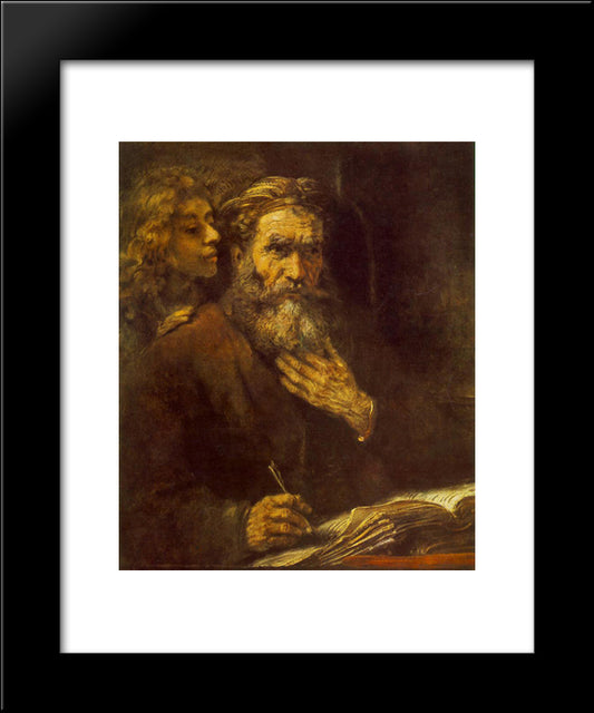 Evangelist Matthew 20x24 Black Modern Wood Framed Art Print Poster by Rembrandt