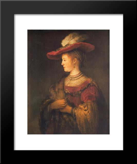 Saskia 20x24 Black Modern Wood Framed Art Print Poster by Rembrandt