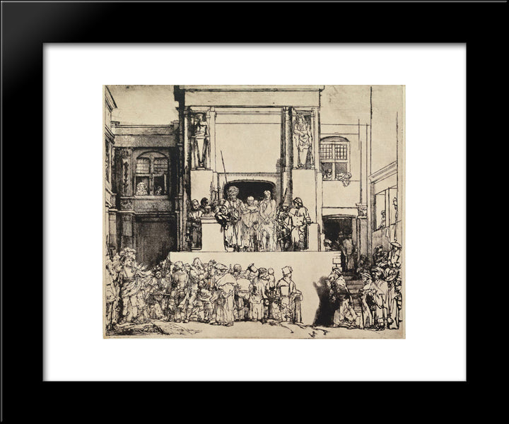 Christ Presented To The People 20x24 Black Modern Wood Framed Art Print Poster by Rembrandt