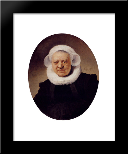 Portrait Of An Eighty-Three-Year-Old Woman 20x24 Black Modern Wood Framed Art Print Poster by Rembrandt