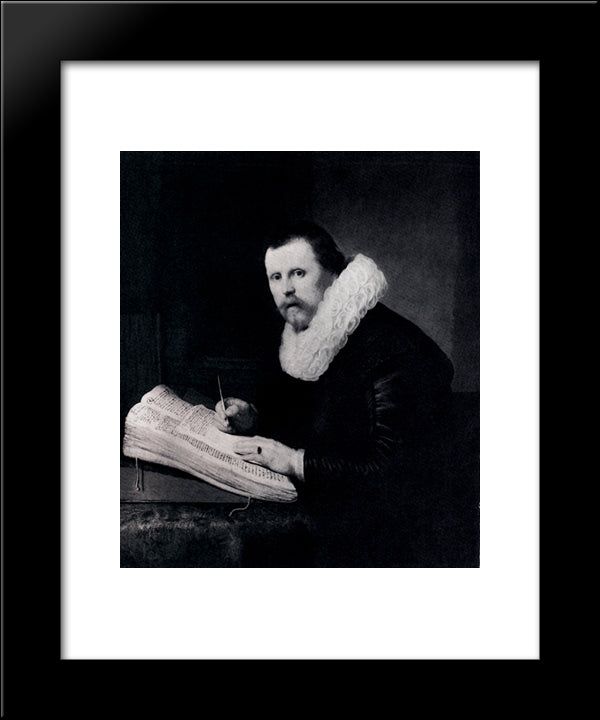 Young Man At His Desk 20x24 Black Modern Wood Framed Art Print Poster by Rembrandt