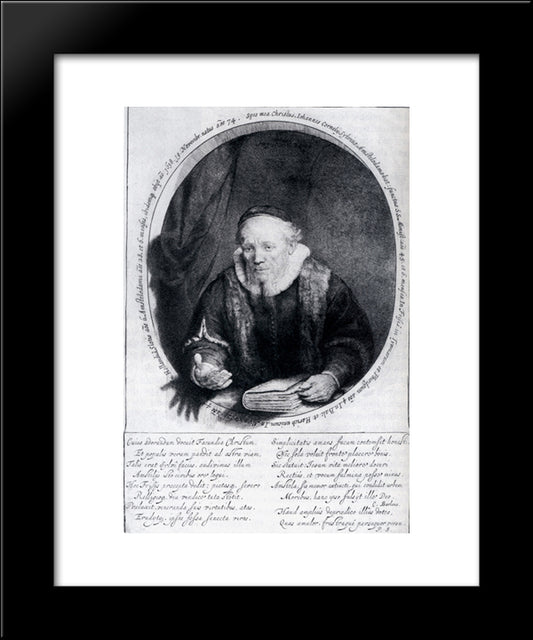 Portrait Of Johannes Cornelisz 20x24 Black Modern Wood Framed Art Print Poster by Rembrandt