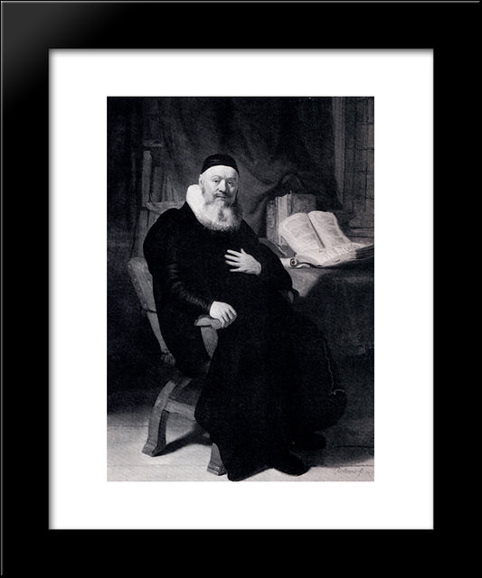 Portrait Of Johannes Elison 20x24 Black Modern Wood Framed Art Print Poster by Rembrandt