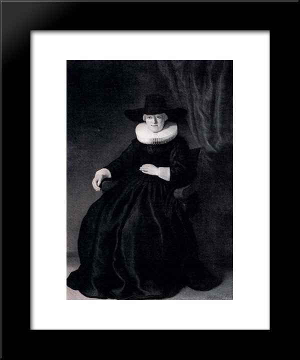 Portrait Of Maria Bockenolle 20x24 Black Modern Wood Framed Art Print Poster by Rembrandt